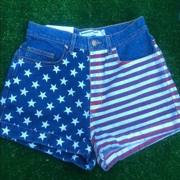 American Flag Denim Shorts American Apparel NWT - Picture 1 of 7